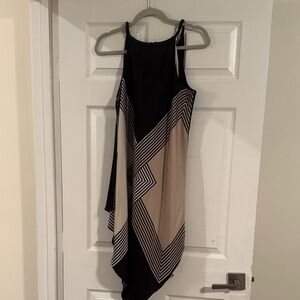 Rachel Zoe Asymmetrical Black and Beige Dress